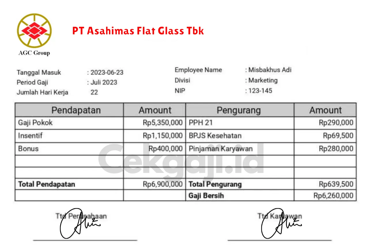 Slip Gaji PT Asahimas Flat Glass Tbk