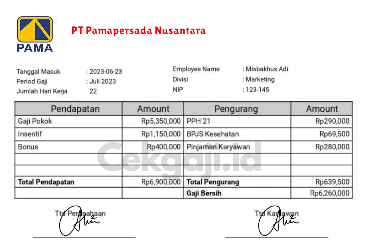 Slip Gaji PT Pamapersada Nusantara